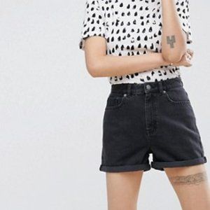 ASOS DEISGN Black Denim Mom Shorts